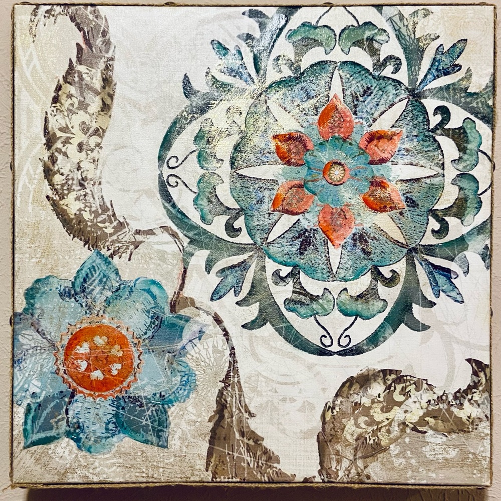 Abstract Floral Painting on Canvas